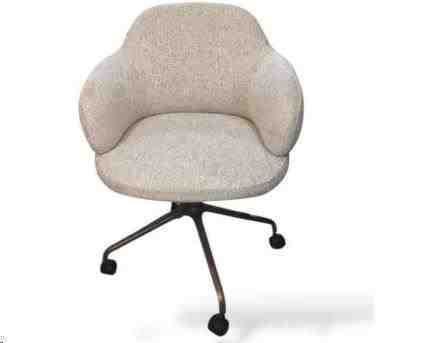 CADEIRA GIORNATTA OFFICE BASE GIRATORIA ALUMINIO  METALIZADA CAPUCCINO FOSCO