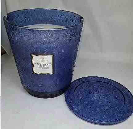 VELA POTE VIDRO + 250H 5 PAVIOS MEDITERRAMEAN LEMON