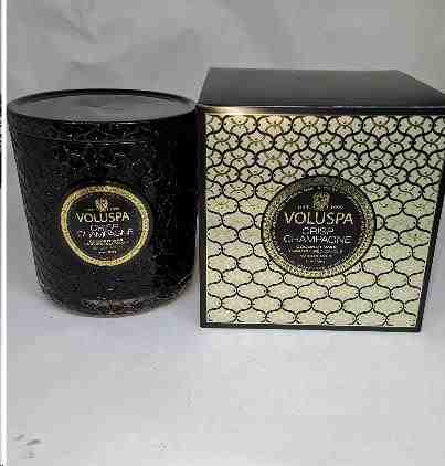 VELA PODE VIDRO LUXE . 80H CRISP CHAMPAGNE