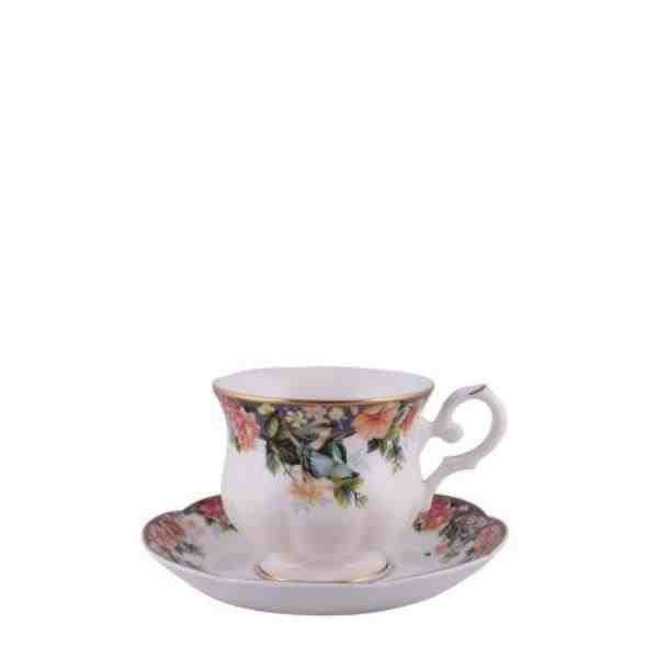 XICARA/PIRES CHA TROPICAL PARADISE 210ML / 14 5 CM PORCELANA CX C/ 6