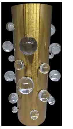 VASO DECORATIVO EM METAL E CRISTAL G (551208)